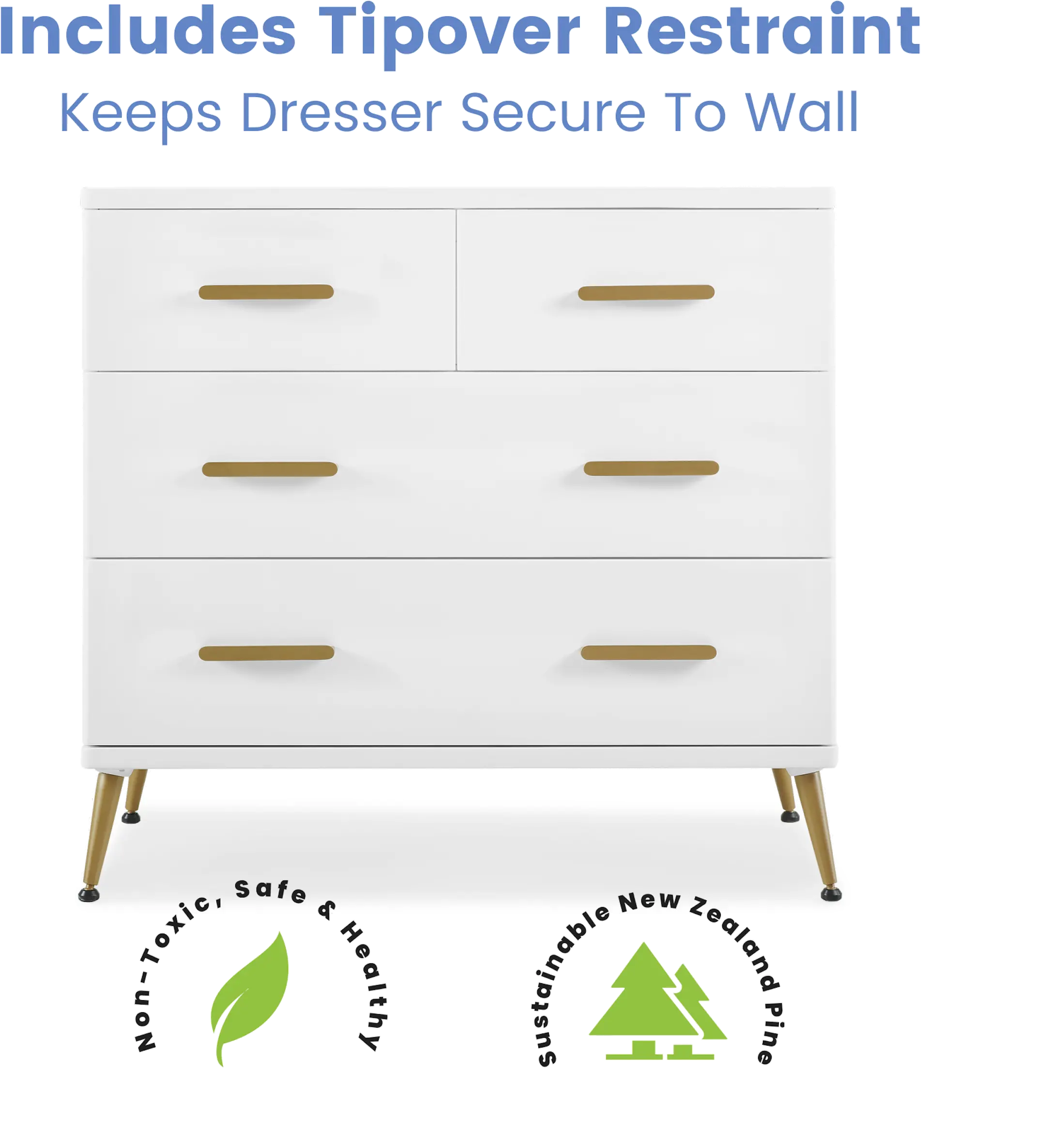 Sloane White Dresser with Changing Top