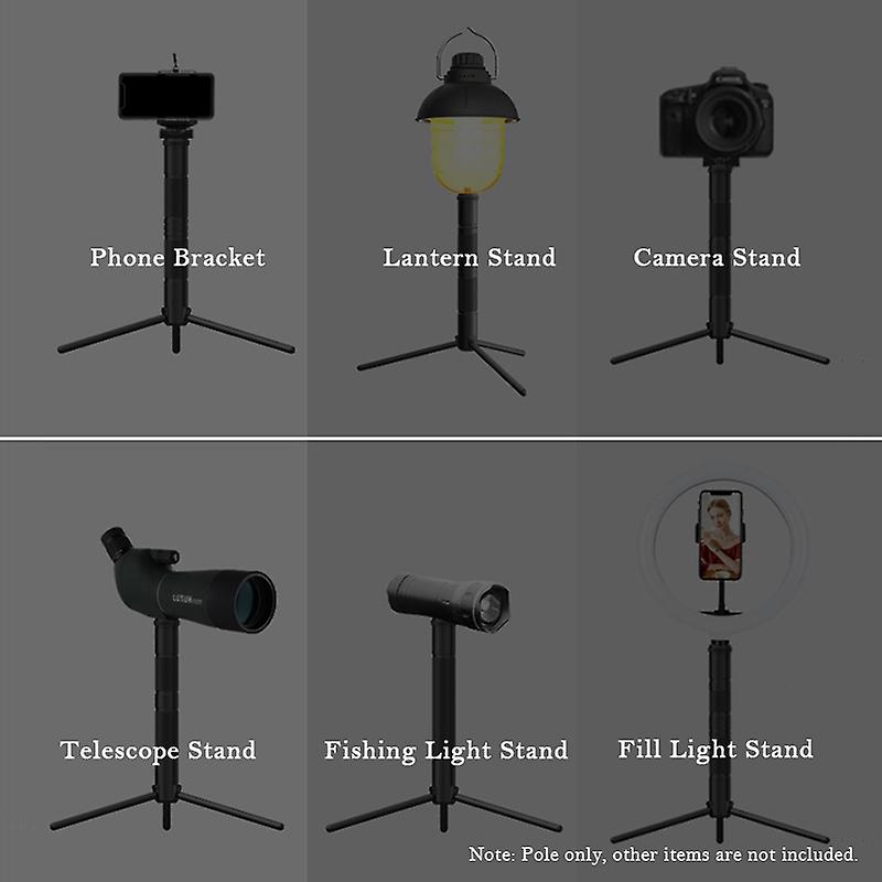 Aluminum Lantern Stand Camping Lamp Pole Foldable Light Support Holder Lamp Bracket Camera Phone Tripod Stand For Picnic Hiking Backpacking Fishing Ga