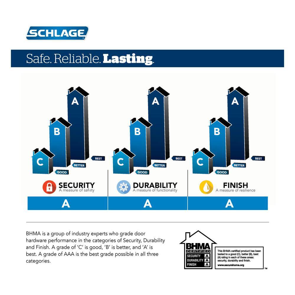 Schlage Camelot Aged Bronze Keypad Door Lock with Accent Handle and Flex Lock FE595 V CAM 716 ACC