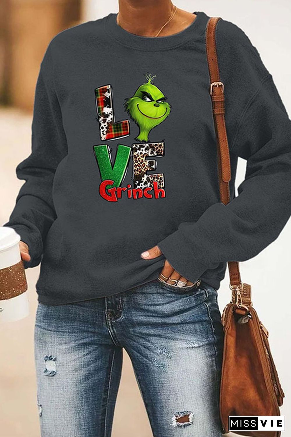 Love Grinch,Christmas Classic Crew Sweatshirt Wholesale