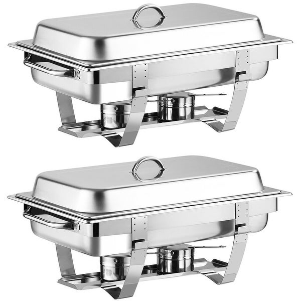 2 Packs Full Size Chafing Dish 9 Quart Stainless Steel Rectangular