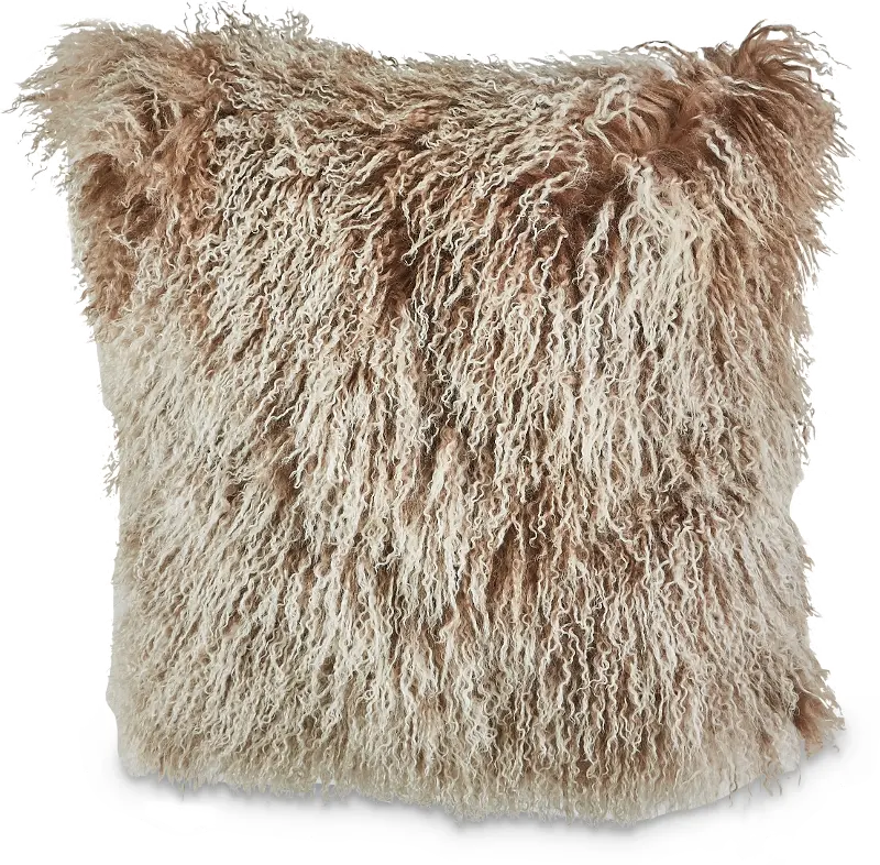 18 Inch Light Brown Blond Tipped Throw Pillow - Lucas