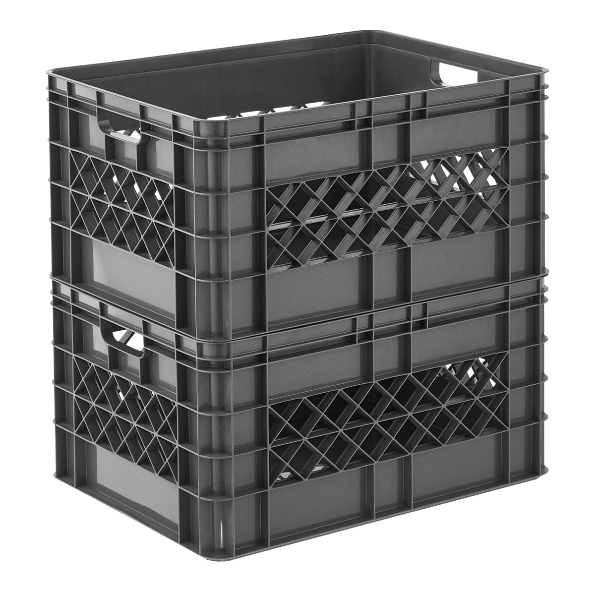 Grey Modular Stackable Crates