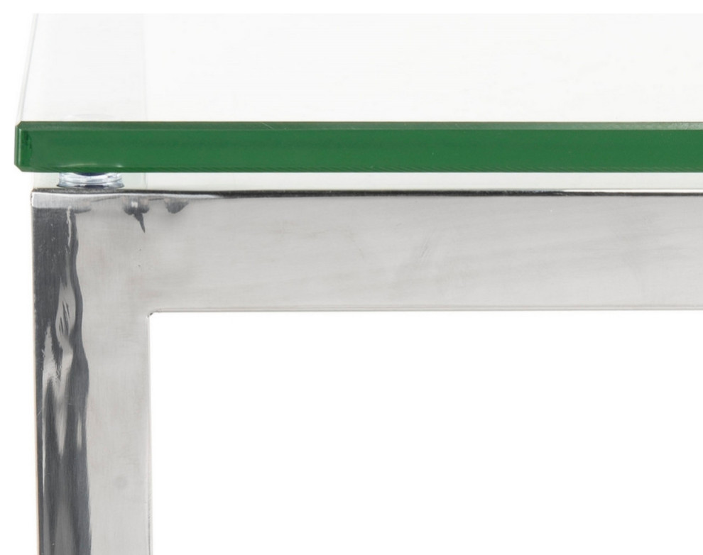 Owen Glass Top Console Chrome   Contemporary   Console Tables   by AED Luxury Home Decor  Houzz