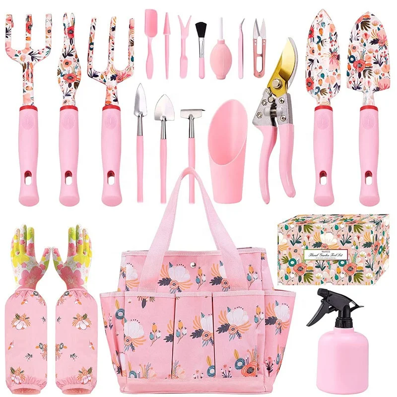 Garden Tool Kit Set 21 piece garden tool set gift Digging and raising flowers in pots to loosen the soil Aluminum gardening tool