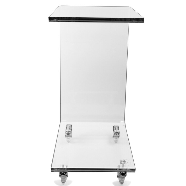 DesignStyles Acrylic C Table w/Wheels