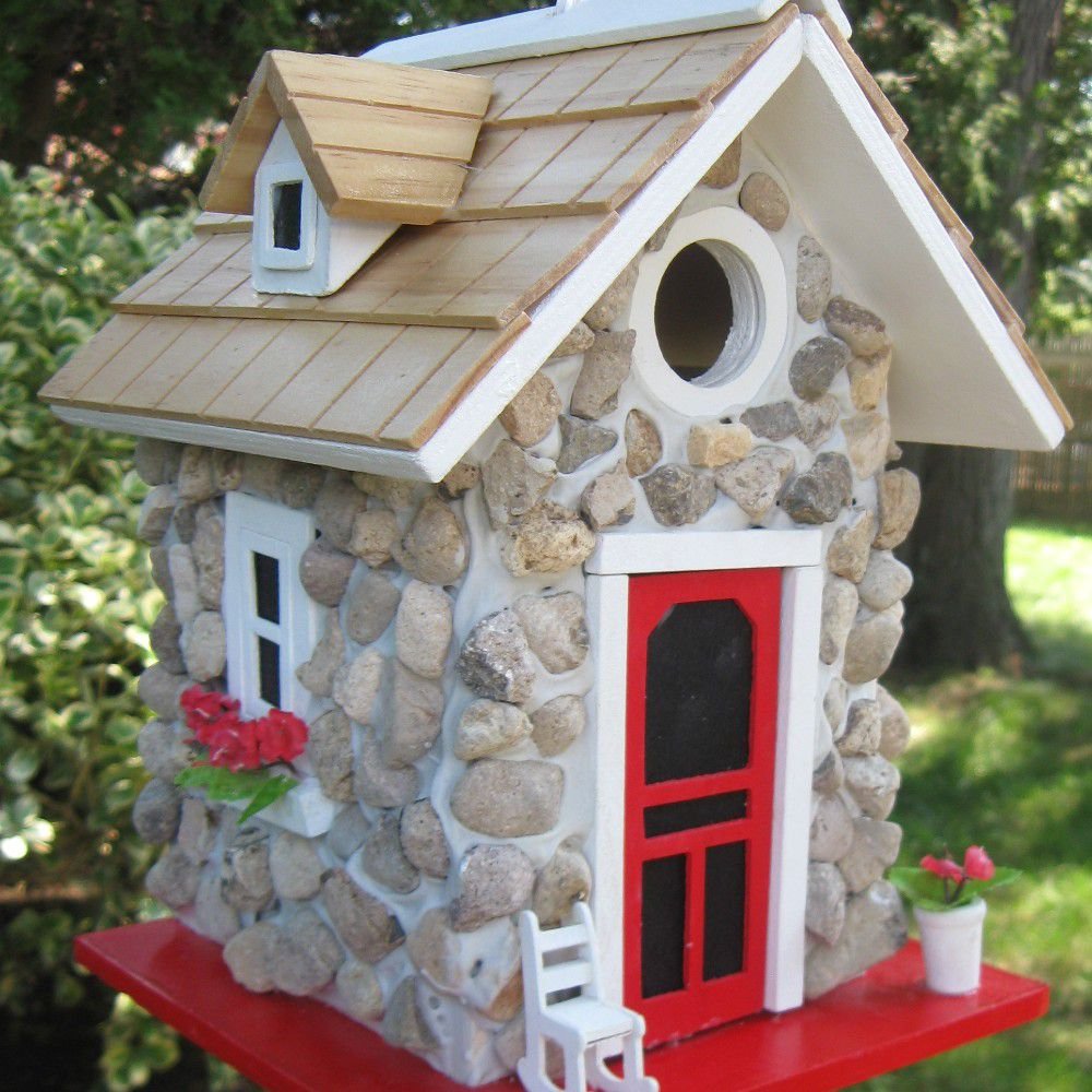 Home Bazaar Fieldstone Stone Guest Cottage Birdhouse