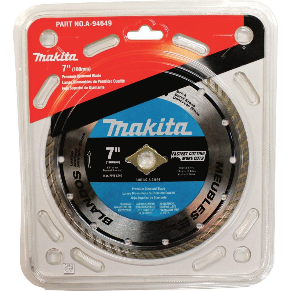 Makita 7 Diamond Blade， Turbo， Soft Material ;