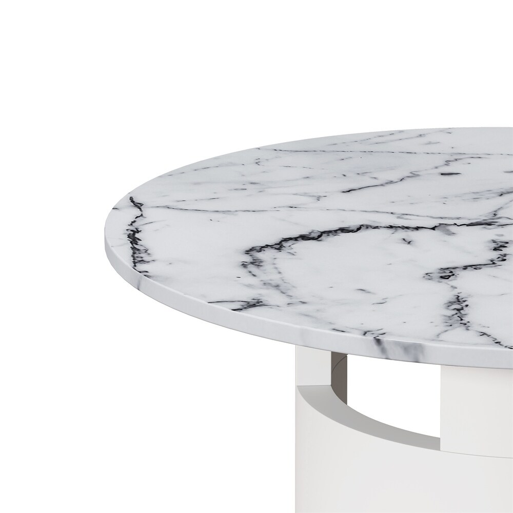 42 Inch With Marble Table Top Round Dining Table