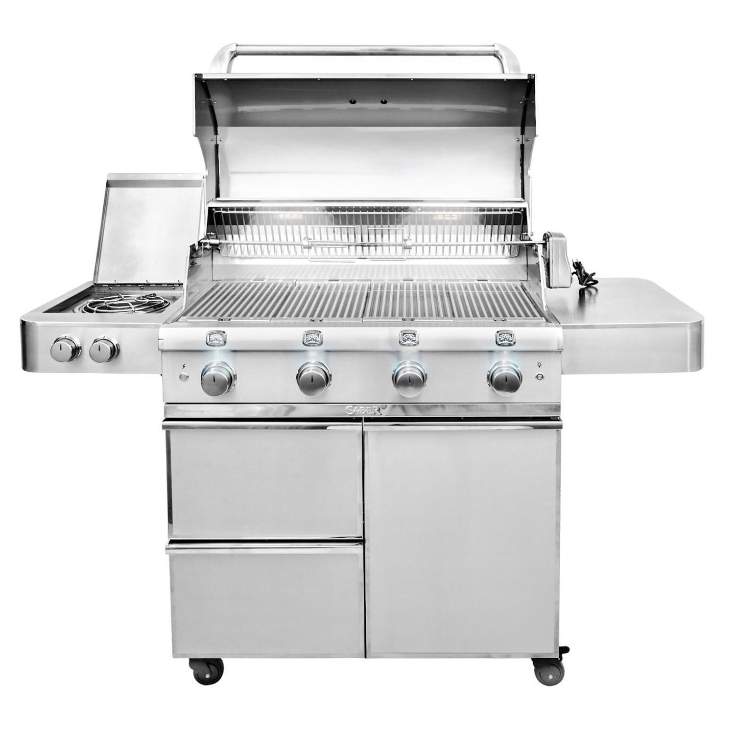 Saber Elite 1670 40-Inch 4-Burner Infrared Propane Gas Grill With Side Burner