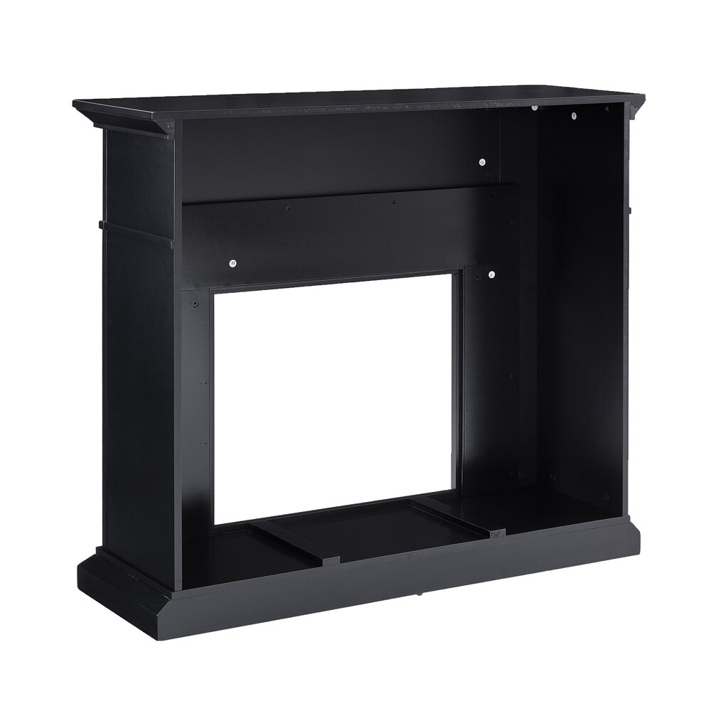 SEI Furniture Dre Contemporary Black Wood LED Color Changing Fireplace