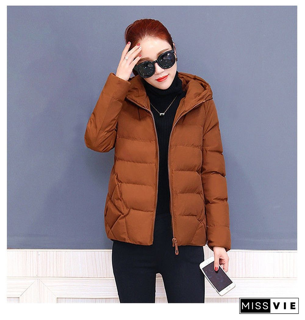 Women's Winter Jacket New Large Loose Hooded Cotton Padded Jacket Short Coat Cotton Padded Women's Winter Wear