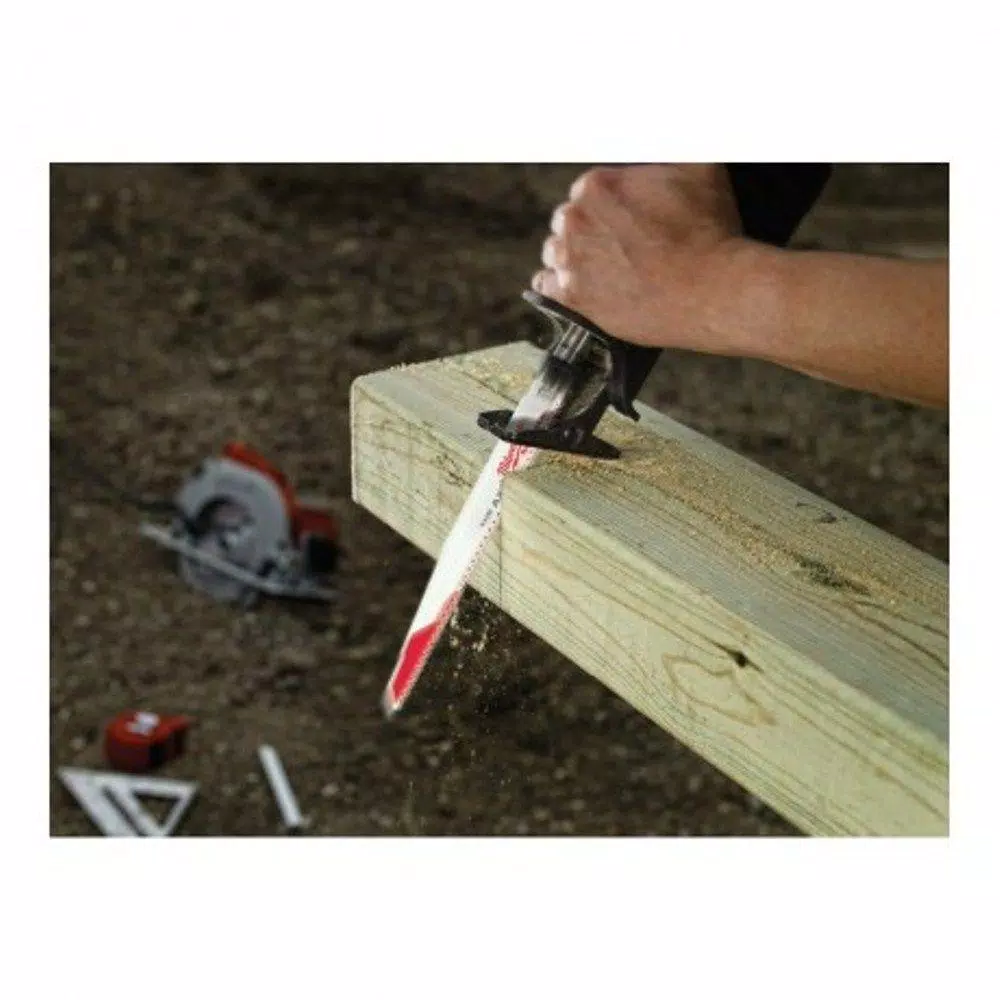 Milwaukee 12 in. 5 Teeth per in. AX Nail Embedded Wood Cutting SAWZALL Reciprocating Saw Blades (6 Pack) and#8211; XDC Depot