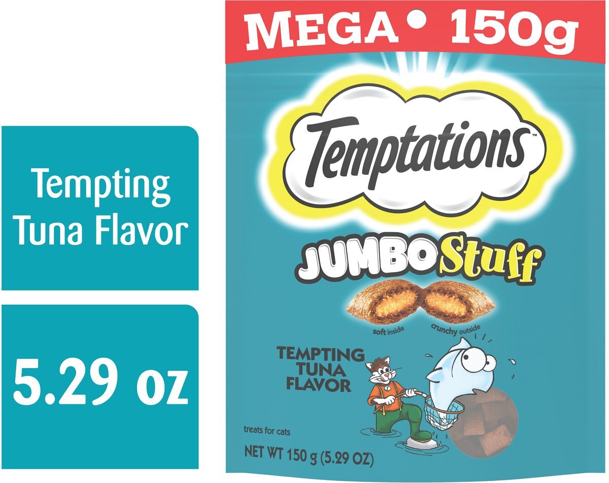 Temptations Jumbo Stuff Tempting Tuna Flavor Soft and Crunchy Cat Treats