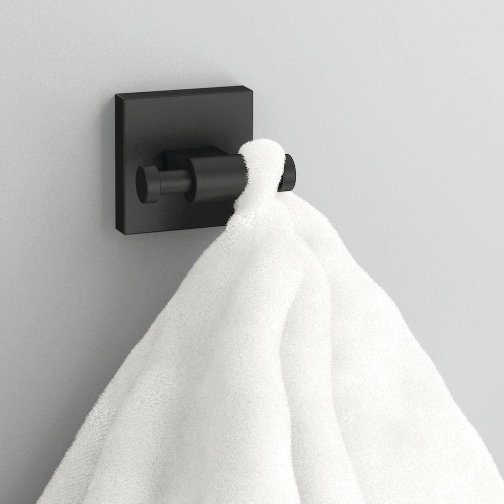 Franklin Brass Maxted Wall Mounted Multi-Purpose Double Towel Hook in Matte Black (2-Pack) MAX35-MB-K2