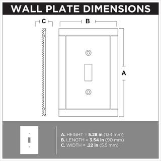 Hampton Bay Belfast Pure White 1-Gang Single Light SwitchToggle Wall Plate (3-Pack) W44652C-PW-K3