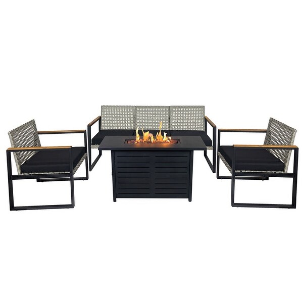 Kinger Home Ore 5Piece Outdoor Fire Pit Set for Patio