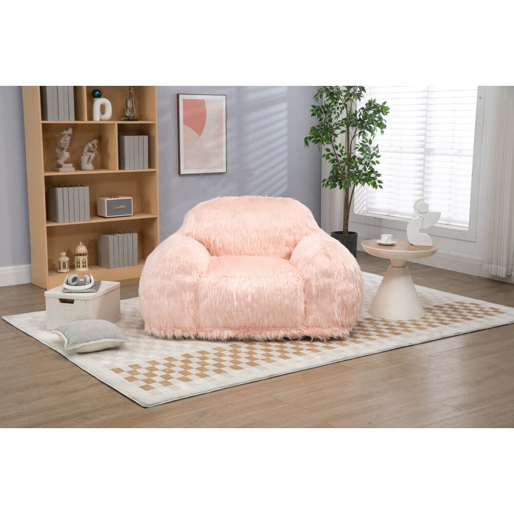 Bean bag chair lazy long hair sofa high density foam filled for living room