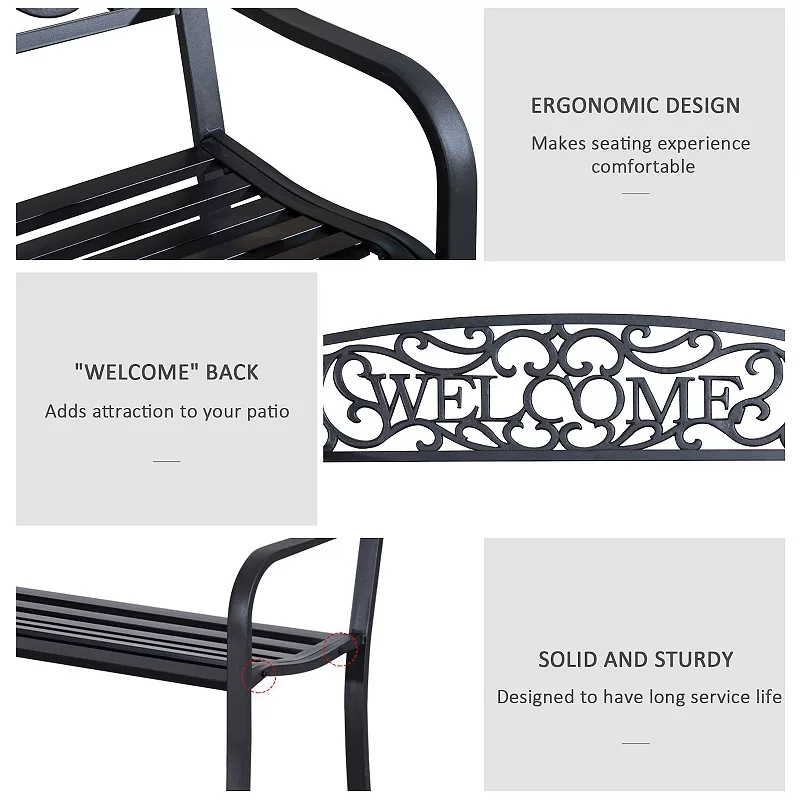 Adorable 2-Person Welcome Outside Bench w/ Waterproof Strong Waterproof Design