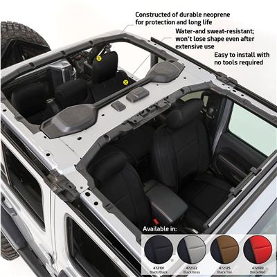 Smittybilt 472101 Black Neoprene Seat Covers for 2018+ Jeep Wrangler JL 4-Door