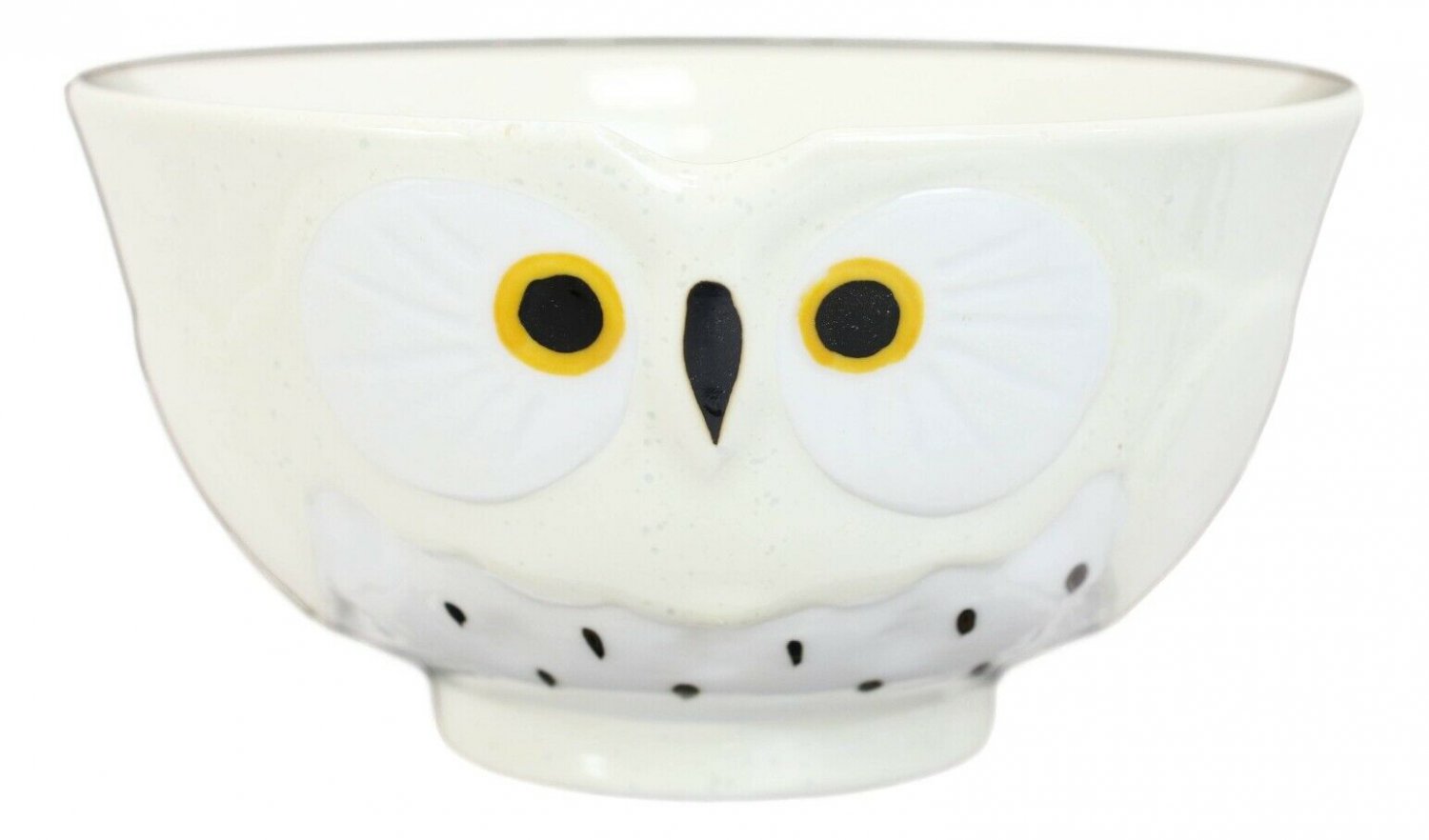 1 Pack Of 6 White Whimsical Big Eyed Owls Rice Soup Appetizer Sauce Bowls 14oz EBR02