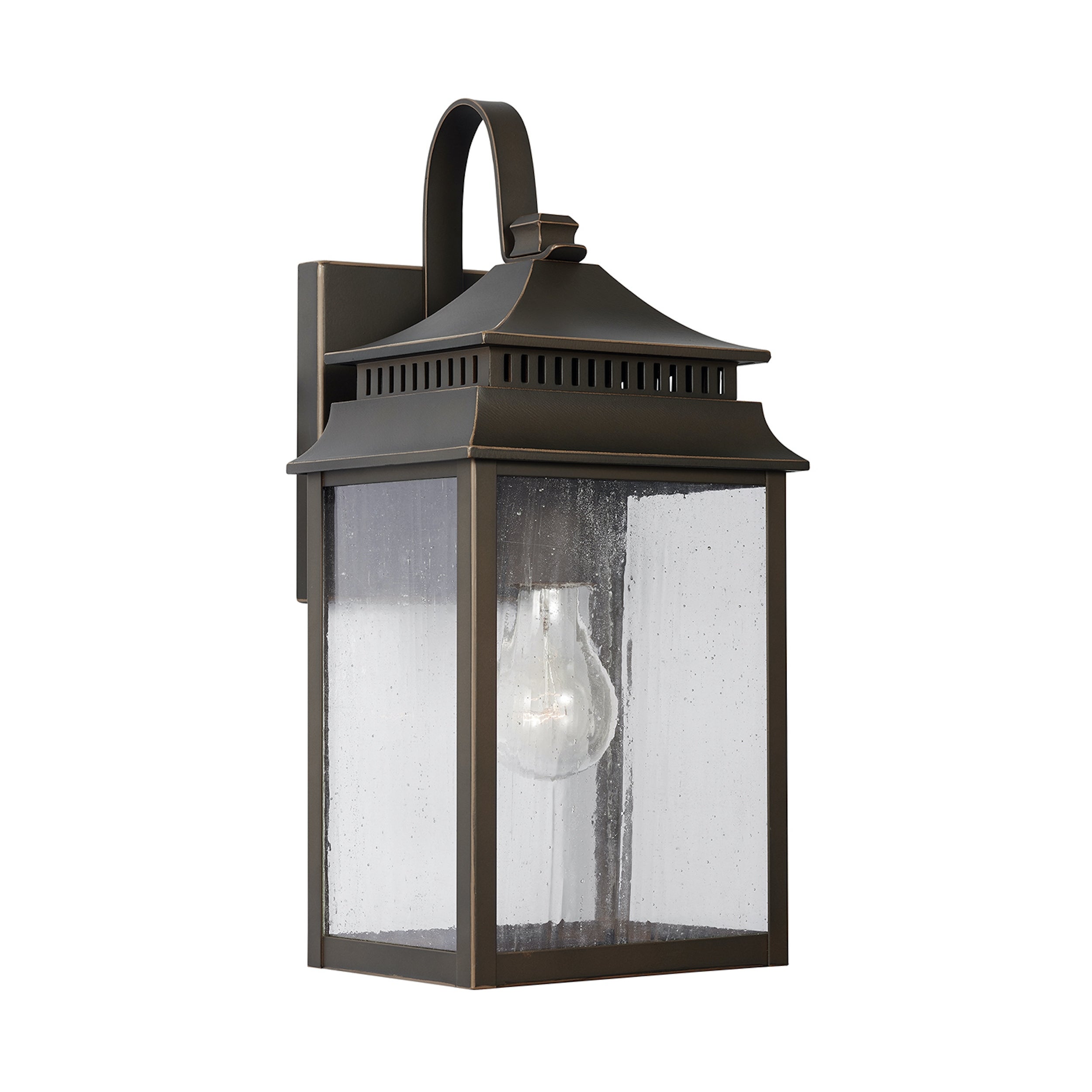 Sutter Creek Oiled Bronze Outdoor Wall Lantern w/ Antiqued Water Glass Shopping - The Best Deals on Outdoor Wall Lanterns | 40501421