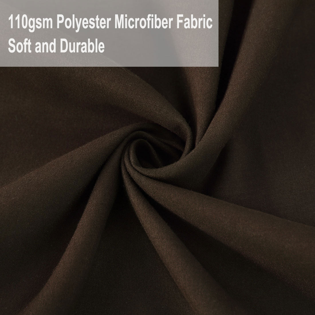 PiccoCasa 3Pcs Brushed Polyester Duvet Cover Set Bedding Set with Bowtie， Dark Brown Twin