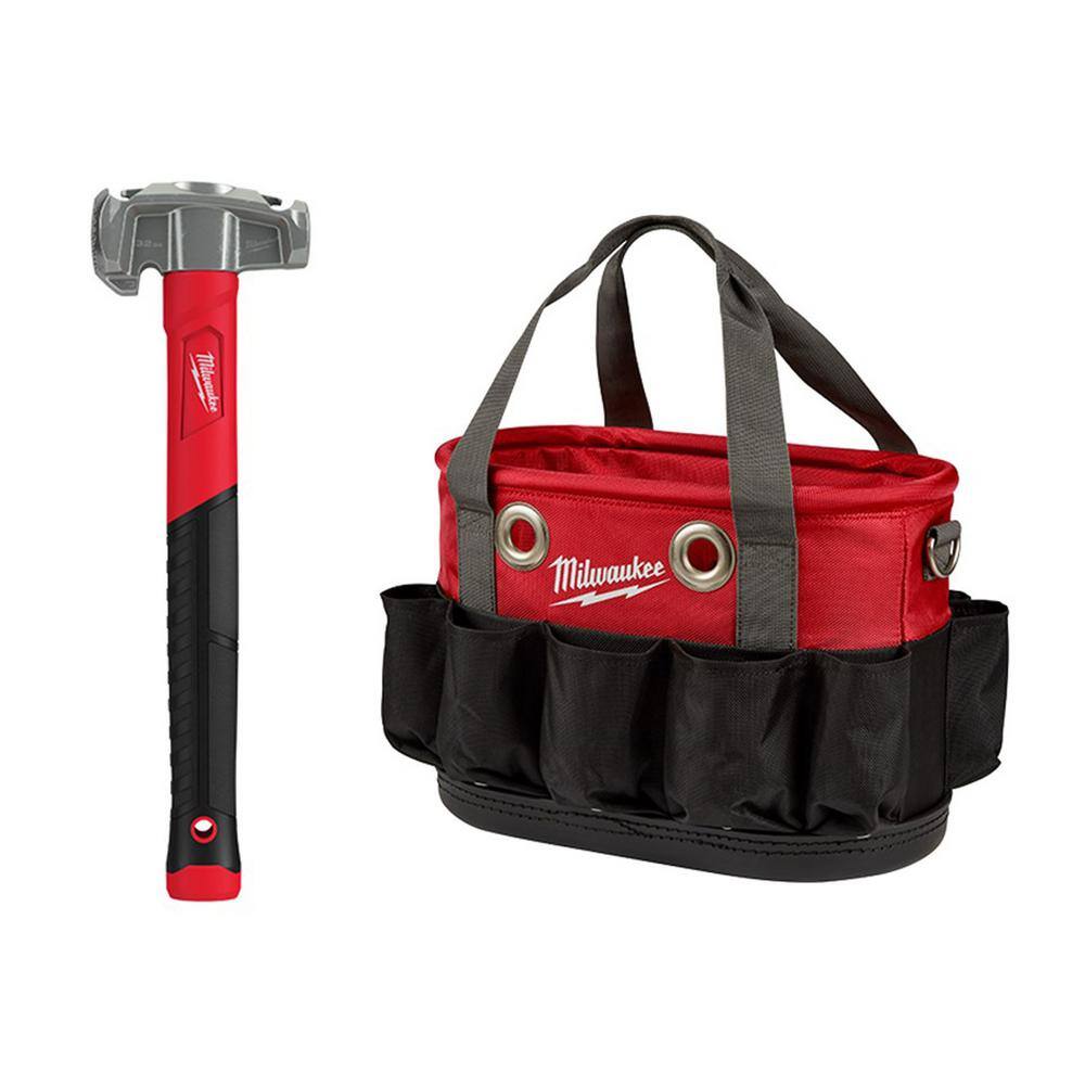 MW 36 oz. 4-in-1 Lineman's Hammer with 10.4 in. Underground Oval Bag 48-22-9040-48-22-8275