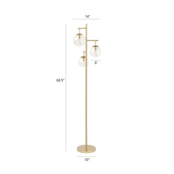 GetLedel 68.9-inch 3-Light Tree Floor Lamp with Glass Shades