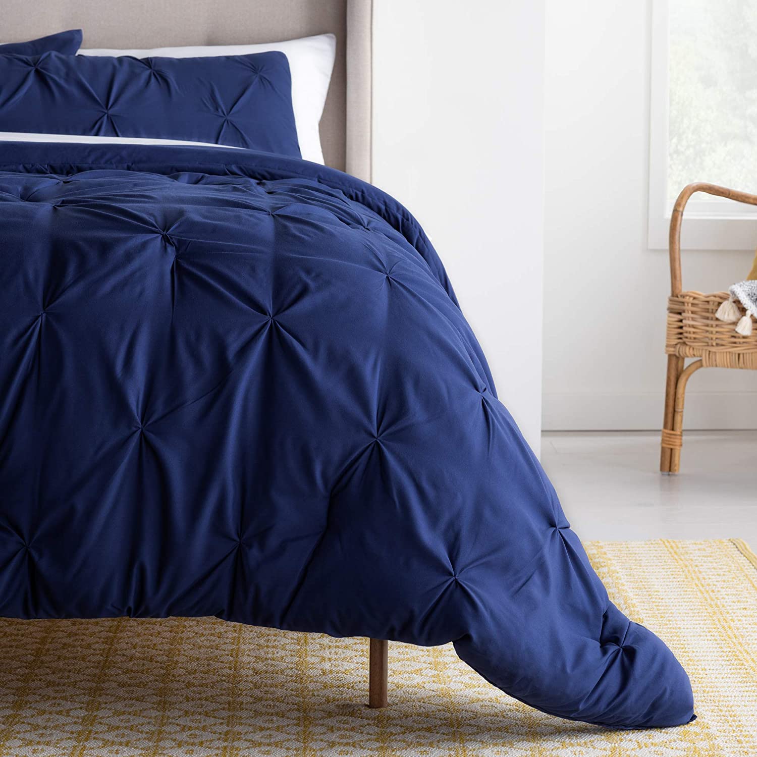 All-Season Quilted Comforter - Corner Duvet Tabs - Hypoallergenic - Plush Microfiber Fill - Machine Washable - Duvet Insert