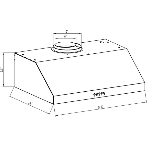 Winflo 30 in. 298 CFM Ductecd Stainless Steel Under Cabinet Range Hood with Baffle Filters