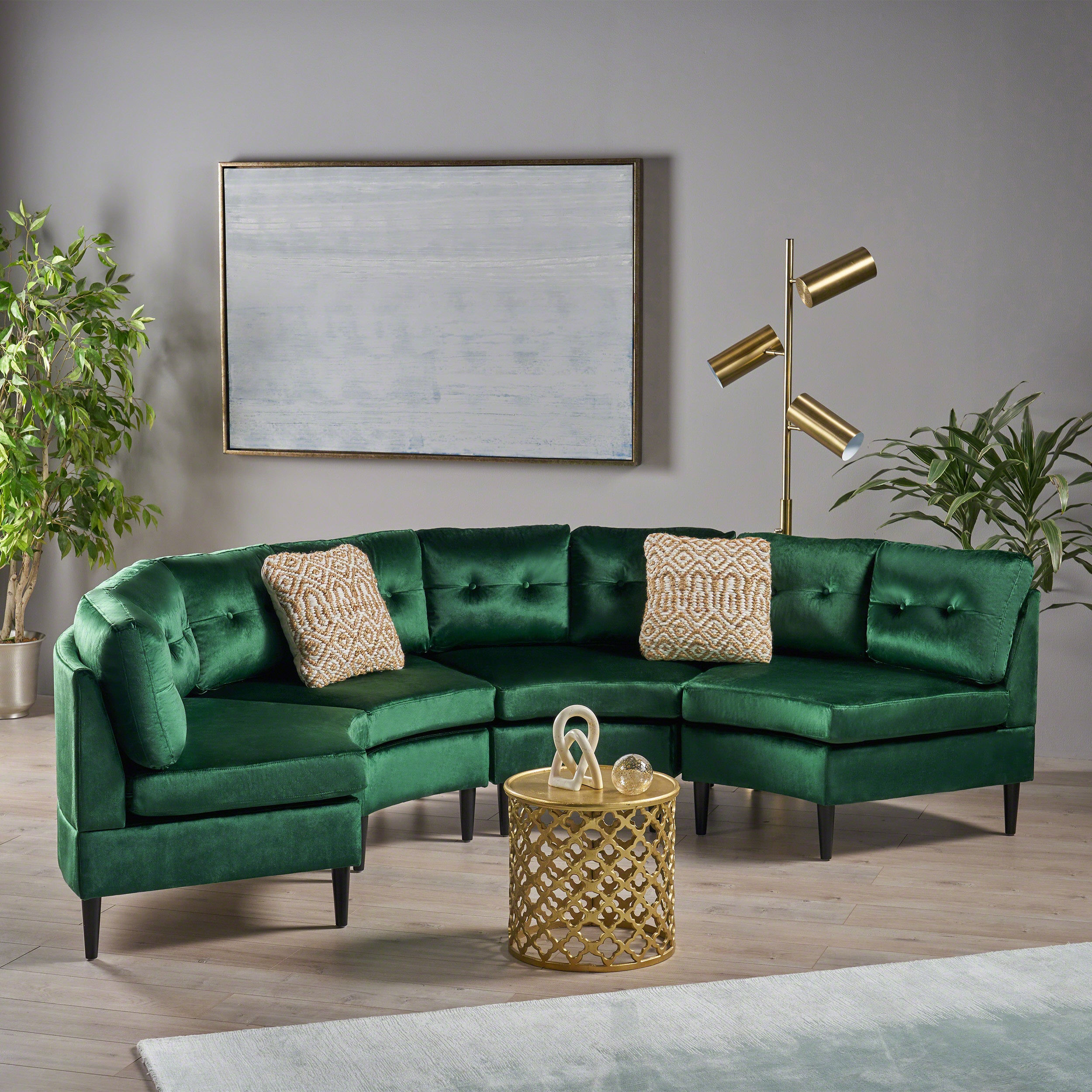 Julian Nora Glam Velvet Modular 4 Seater Sectional