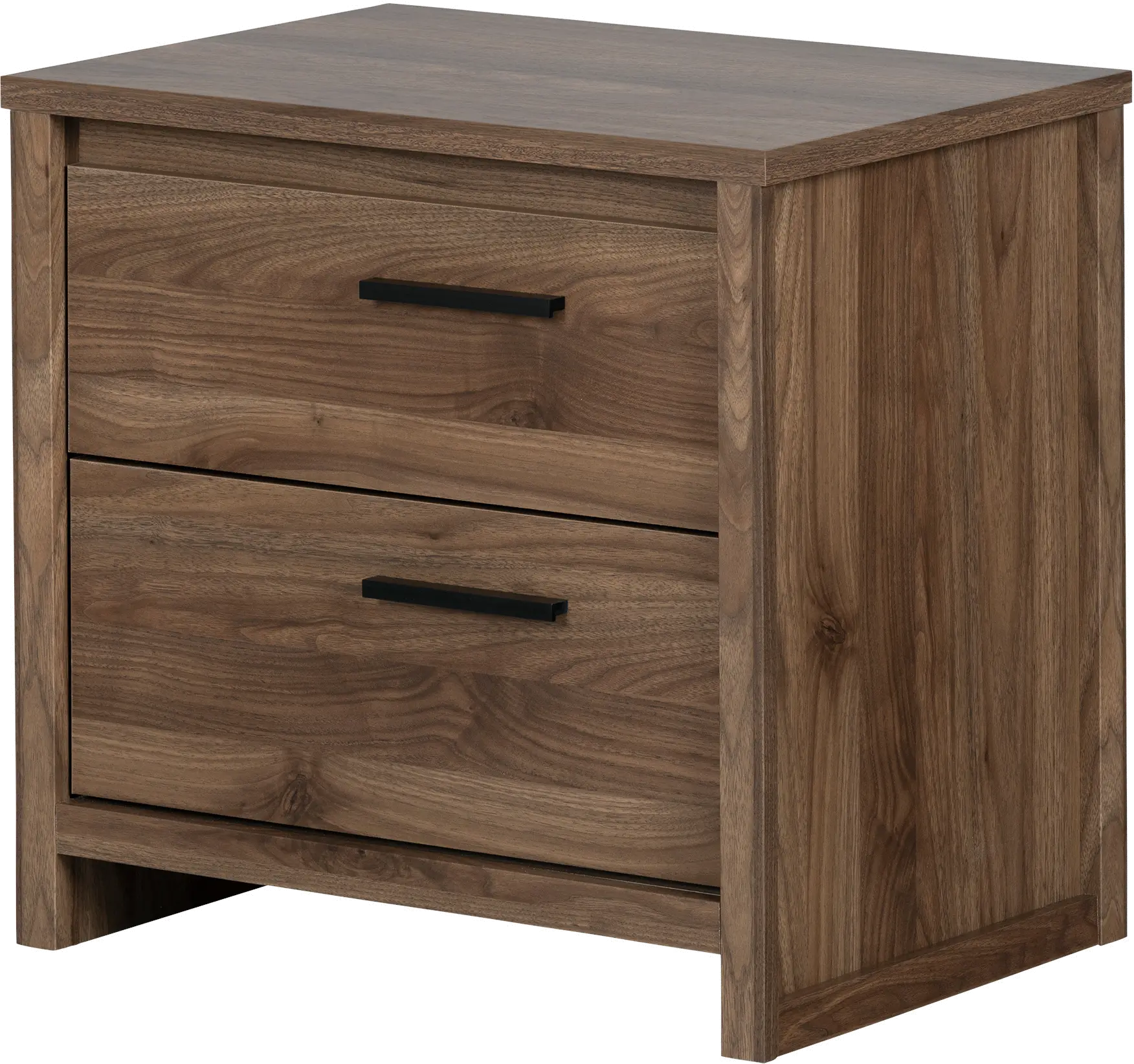 Tao Modern Walnut 2 Drawer Nightstand - South Shore