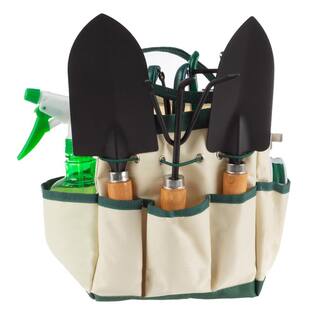 Pure Garden Gardening Hand Tool Set and Tote (8-Piece) HW155043