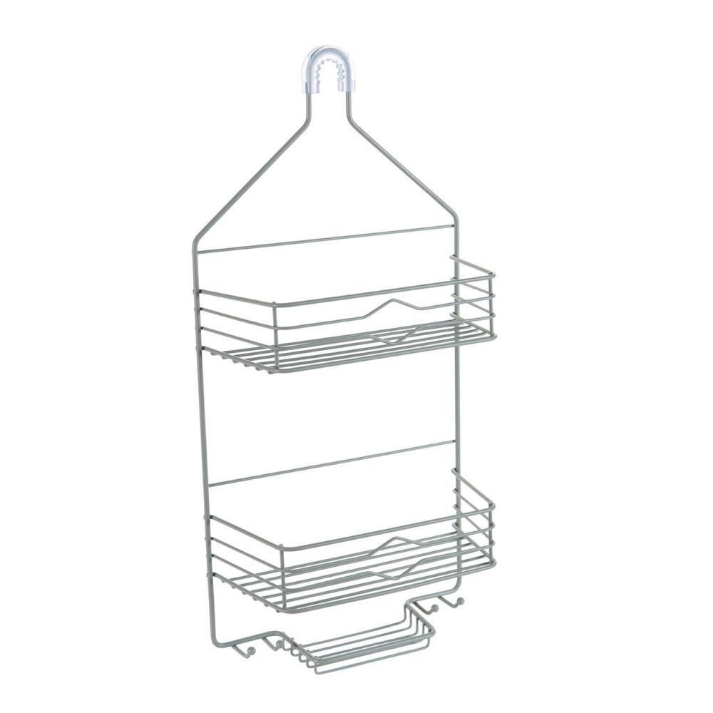 m MODA at home enterprises ltd. Jacob 21.2 in. x 10.75 in. Over-the-Shower Caddy in Grey 305906-GRY