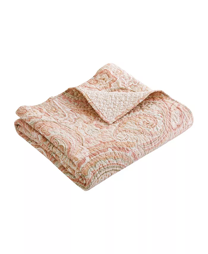 Levtex Spruce Paisley Reversible Quilted Throw， 50