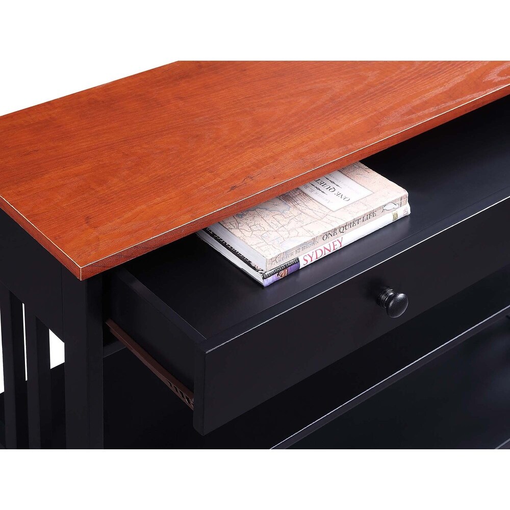 Convenience Concepts Mission 1 Drawer Console Table with Shelves