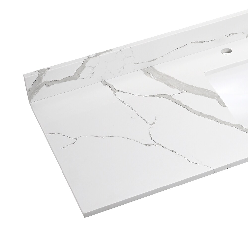 Vanityfair 60 Inch Bathroom Vanity Top in Quartz Stone with Single Sink