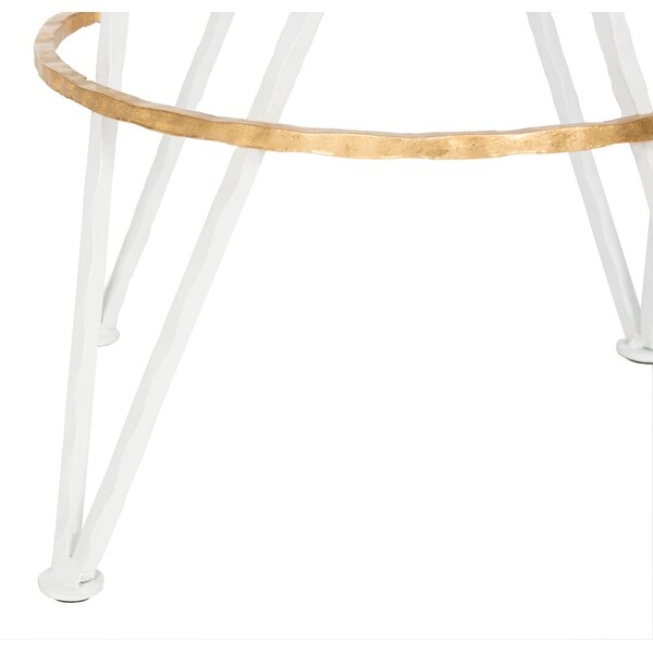 SAFAVIEH 30- Inch Hester White/ Gold Bar Stool - 15.5