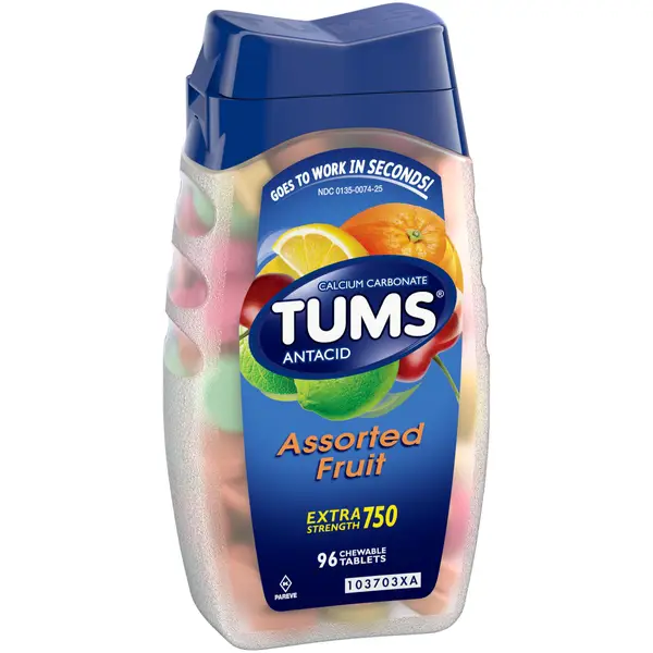 Tums 96 Ct Extra Strength Antacid Assorted Fruit Chewable