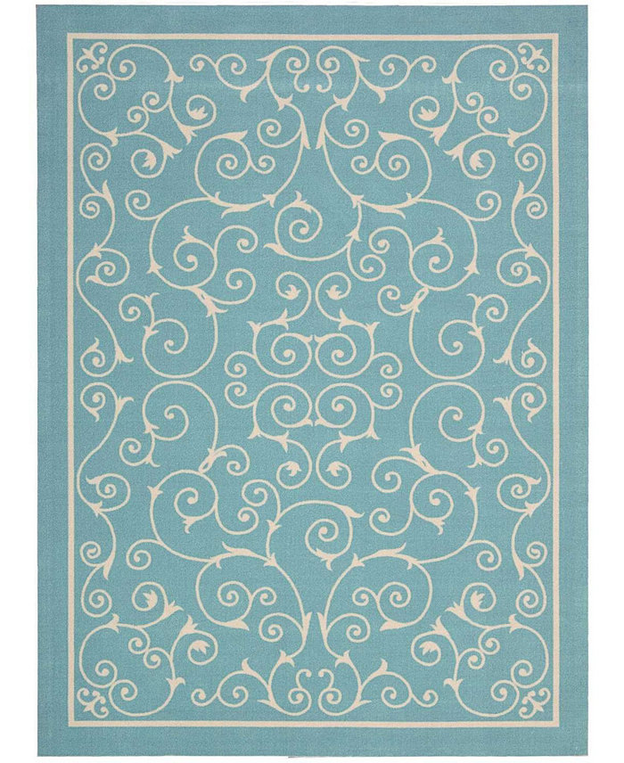 Long Street Looms Backyard BAC019 Mist 4'3 x 6'3 Outdoor Area Rug