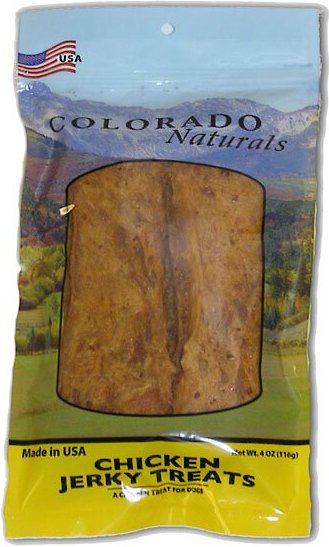 Colorado Naturals Chicken Jerky Treats， 4-oz bag