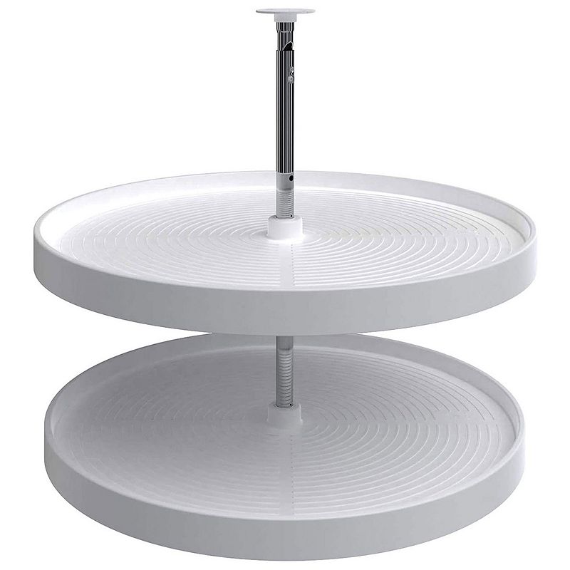 Rev-A-Shelf 32 Inch Lazy Susan Full Circle Polymer 2-Shelf， White， 2062-32-11-1