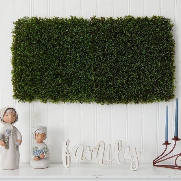 Nearly Natural 20-in Mini Pordocarpus Artificial Wall Mat (indoor/outdoor) (set Of 2)