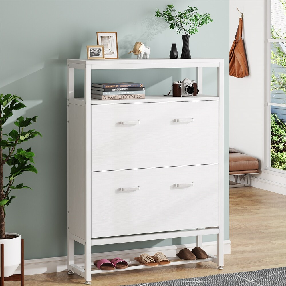 Flip Drawer Shoe Cabinet  Flip Down Shoe Storage Cabinet