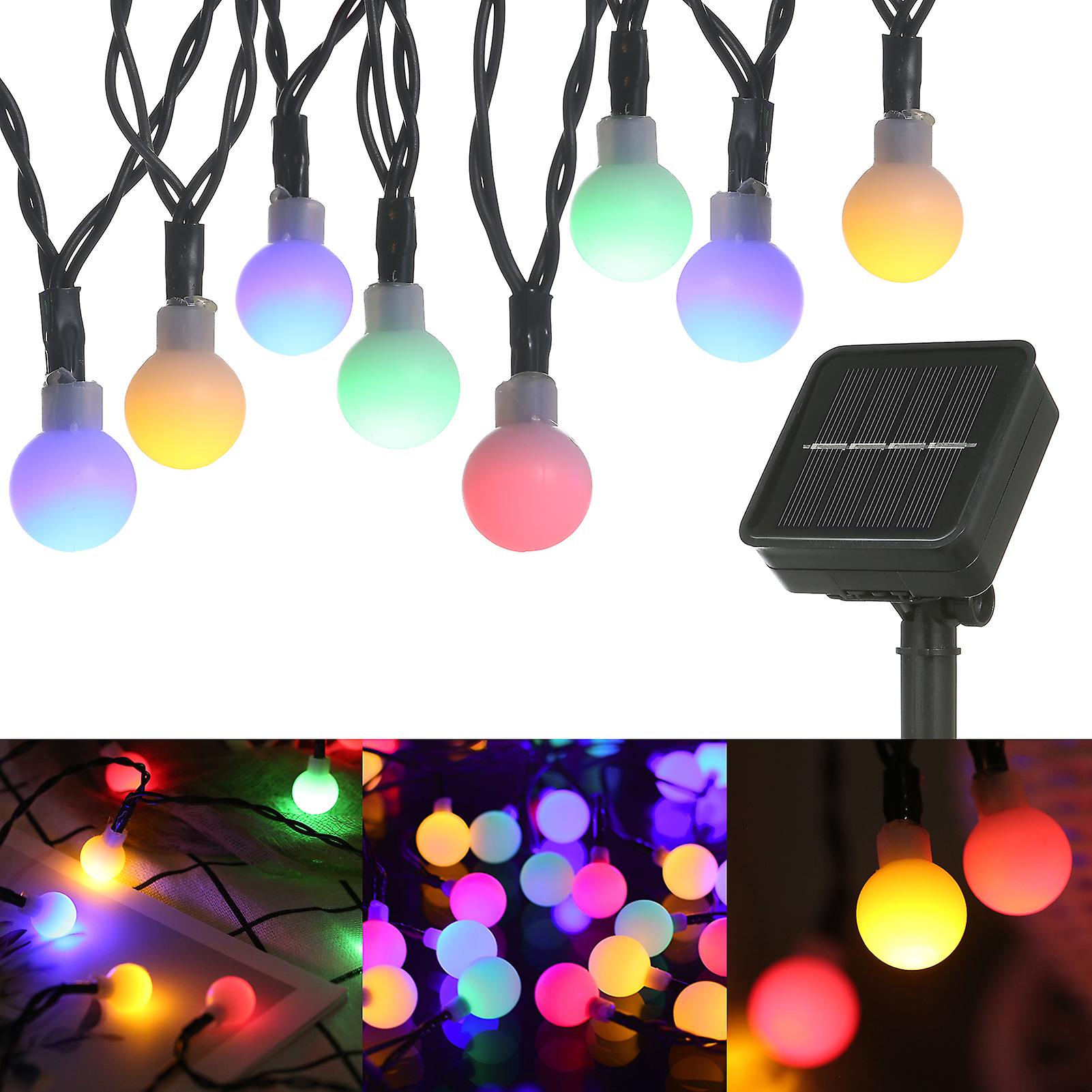 Solar Powered Leds Light Strings 8m/26.2ft 60leds Globe Fairy Lights With 8 Lighting Modes Decoration Ball String Lamp Ip44 Water-resistant Hang-ing L