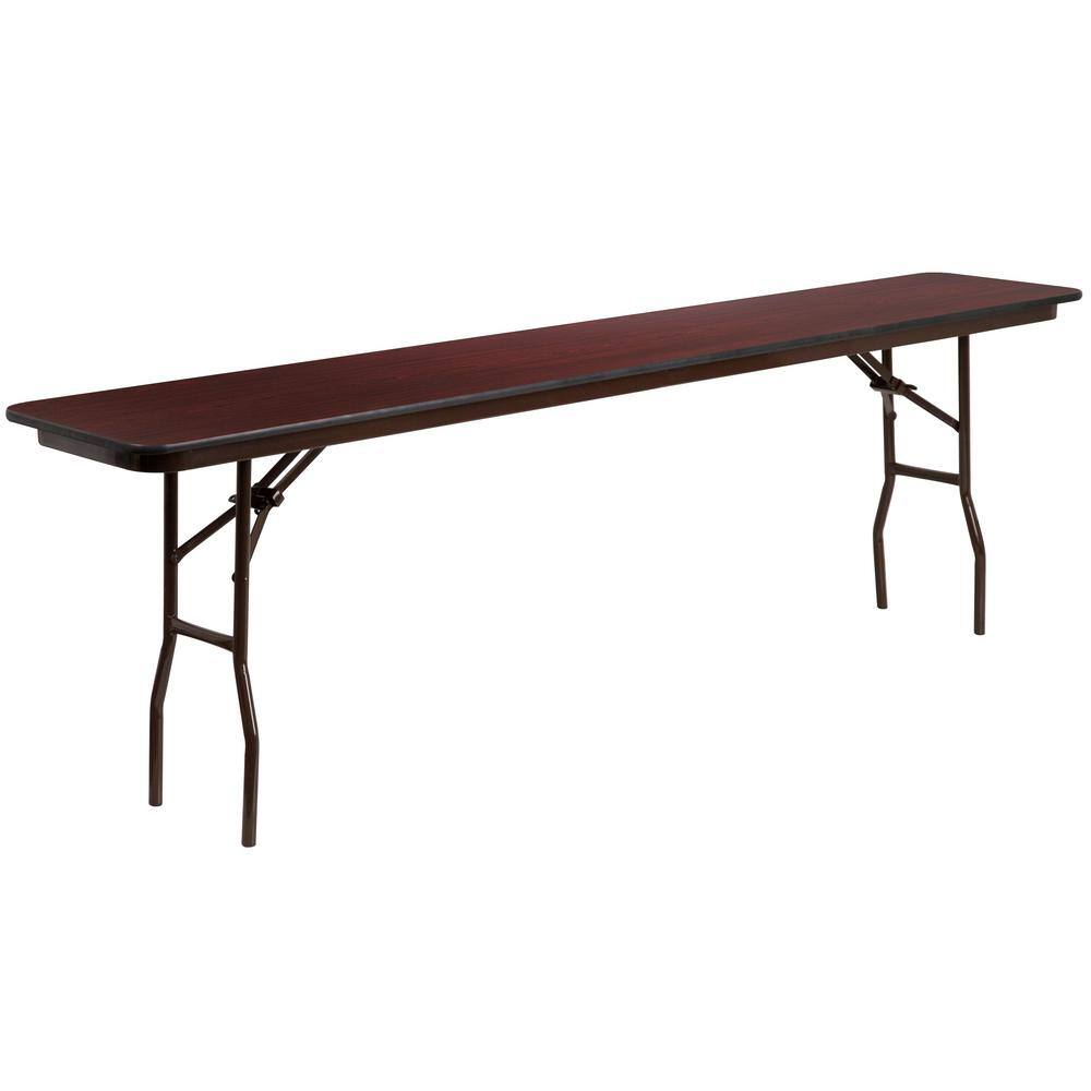 96 in. Mahogany Wood Table top Material Folding Banquet Tables CGA-YT-21747-MA-HD