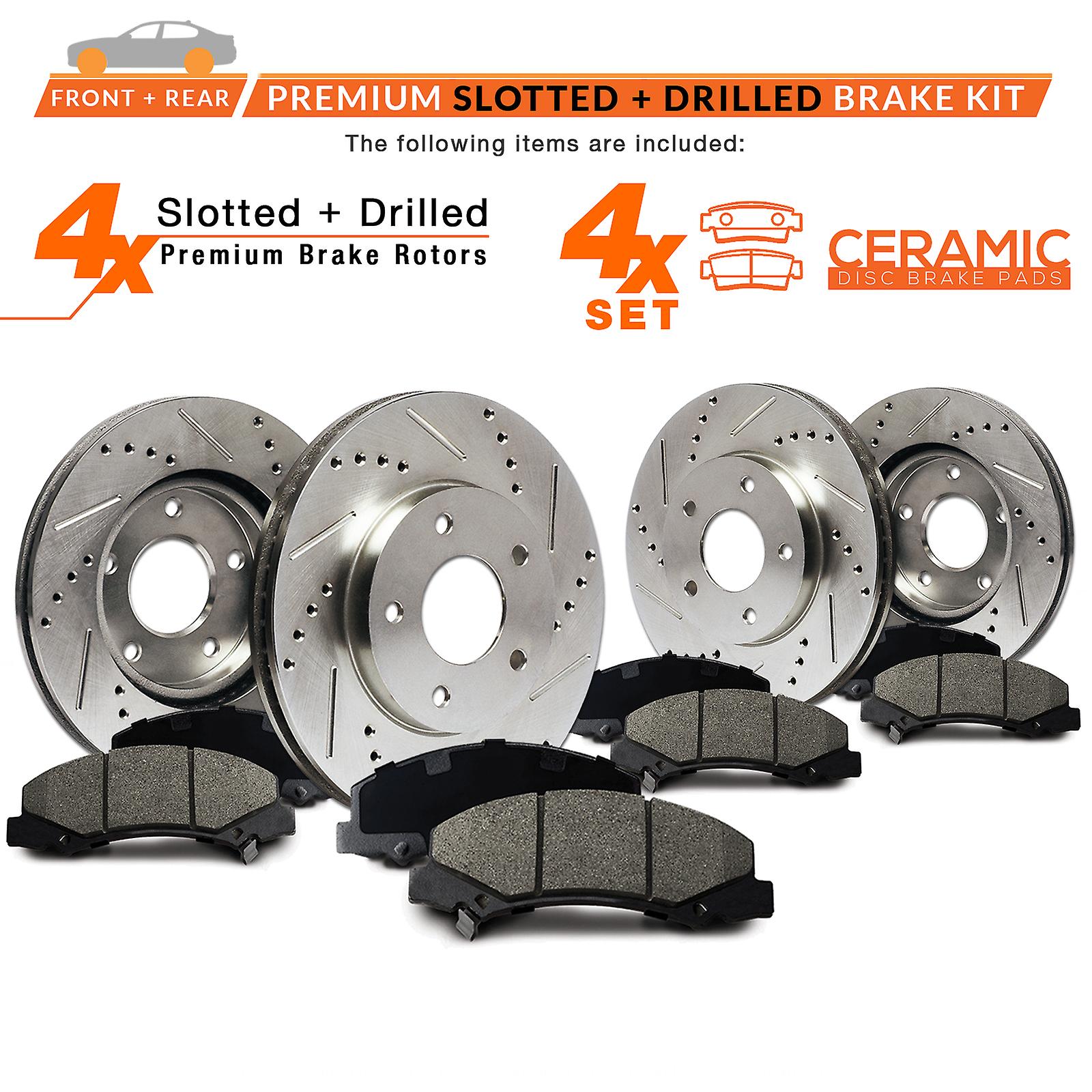 [Front + Rear] Rotors w/Ceramic Pads Premium Brakes (02 - 05 Envoy Trailblazer)