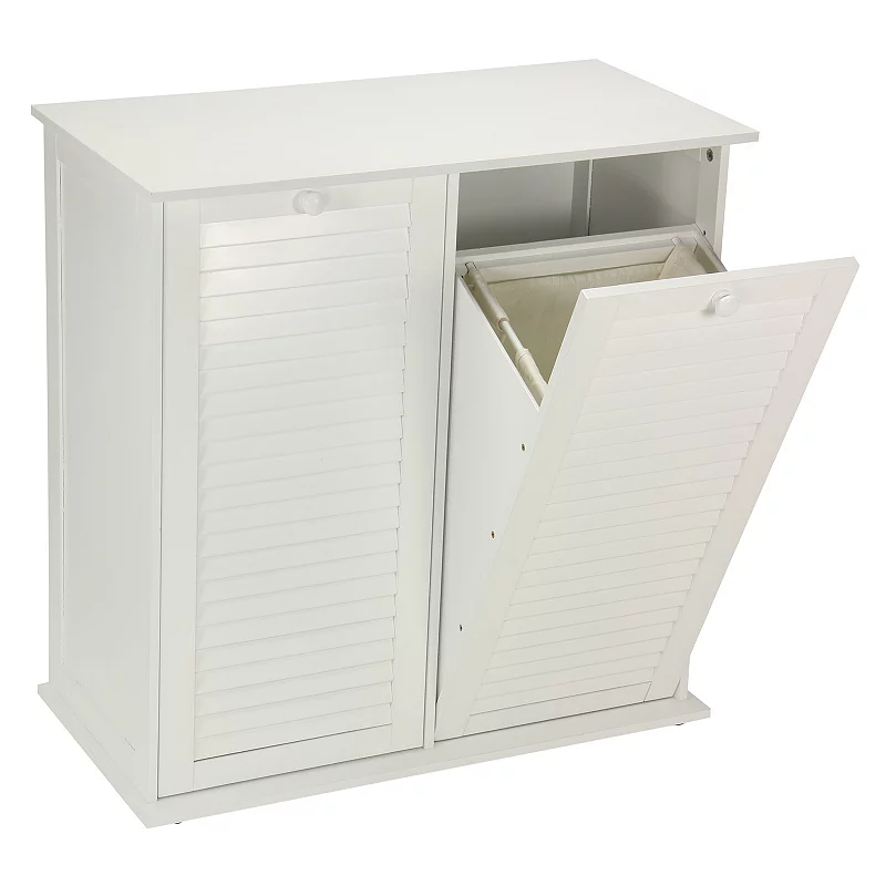 Household Essentials Shutter Dual Laundry Sorter Cabinet