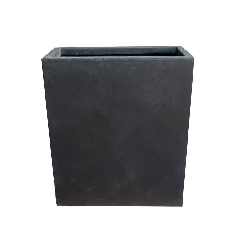 KANTE 26.8 in. Tall Charcoal Lightweight Concrete Modern Long and High Rectangle Planter RF0111A-C60121